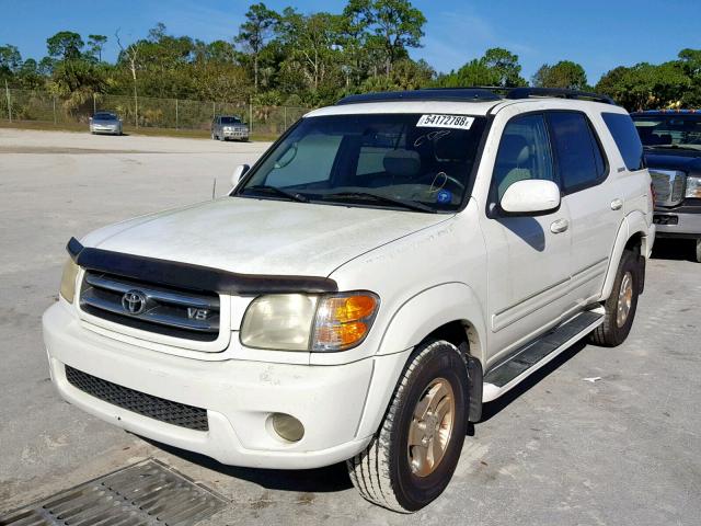 5TDZT38A72S062282 - 2002 TOYOTA SEQUOIA LI WHITE photo 2