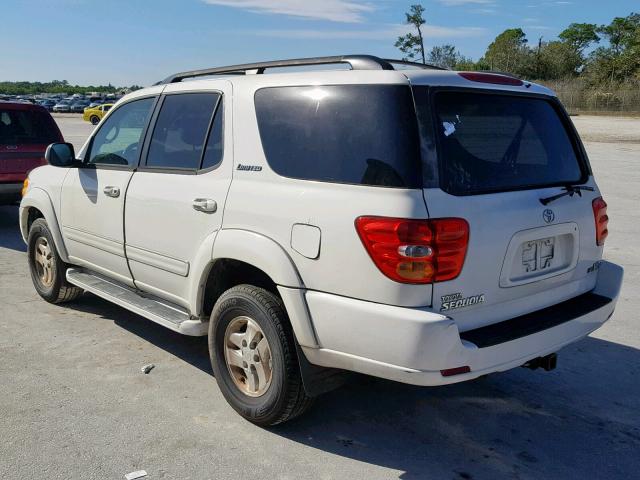 5TDZT38A72S062282 - 2002 TOYOTA SEQUOIA LI WHITE photo 3