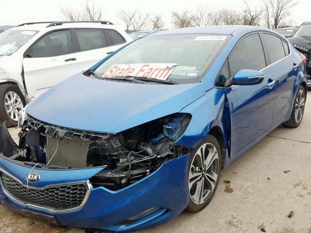 KNAFZ4A84E5058132 - 2014 KIA FORTE EX BLUE photo 2