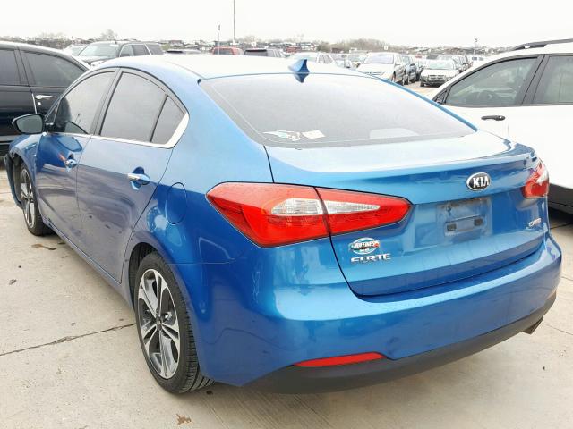 KNAFZ4A84E5058132 - 2014 KIA FORTE EX BLUE photo 3