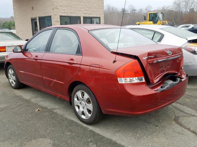 KNAFE222395645633 - 2009 KIA SPECTRA EX RED photo 3