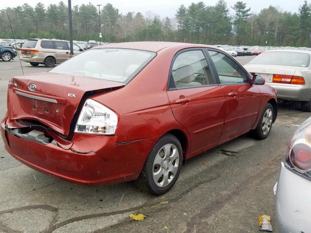 KNAFE222395645633 - 2009 KIA SPECTRA EX RED photo 4