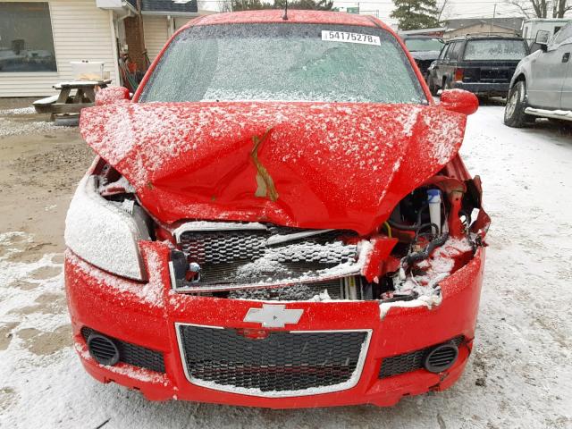 KL1TD6DE0BB145662 - 2011 CHEVROLET AVEO LS RED photo 9