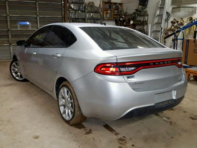 1C3CDFBAXDD266476 - 2013 DODGE DART SXT SILVER photo 3