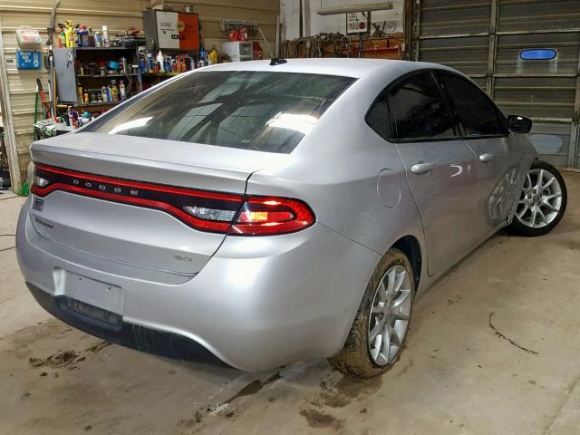 1C3CDFBAXDD266476 - 2013 DODGE DART SXT SILVER photo 4