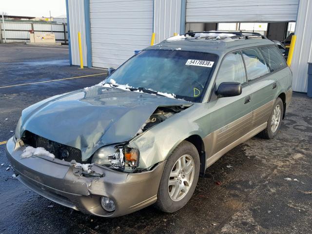 4S3BH675747636594 - 2004 SUBARU LEGACY OUT GREEN photo 2