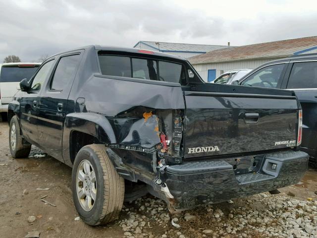 2HJYK16597H512587 - 2007 HONDA RIDGELINE BLACK photo 3