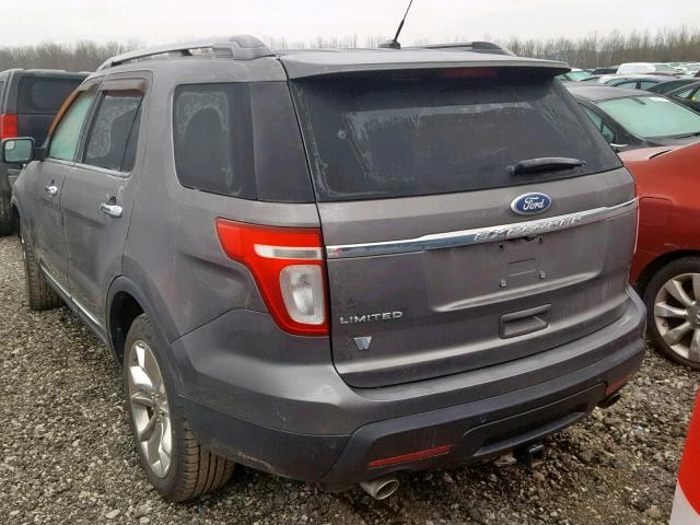 1FMHK7F89BGA49917 - 2011 FORD EXPLORER L GRAY photo 3