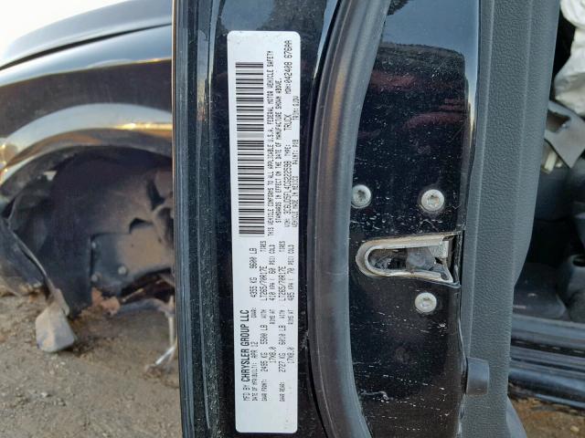 3C6UD5FL4CG222598 - 2012 DODGE RAM 2500 L BLACK photo 10