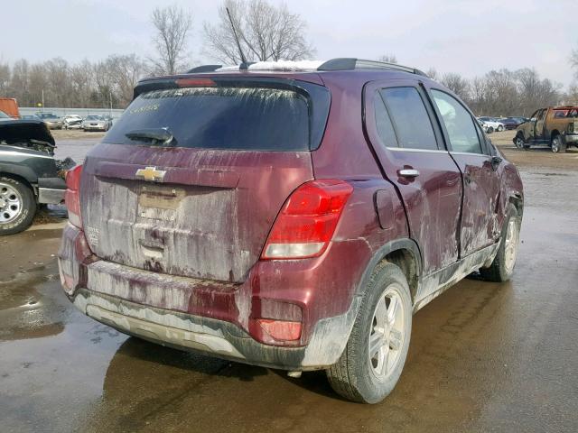 3GNCJLSB3HL140902 - 2017 CHEVROLET TRAX 1LT MAROON photo 4