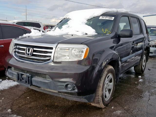 5FNYF4H23CB009781 - 2012 HONDA PILOT LX GRAY photo 2