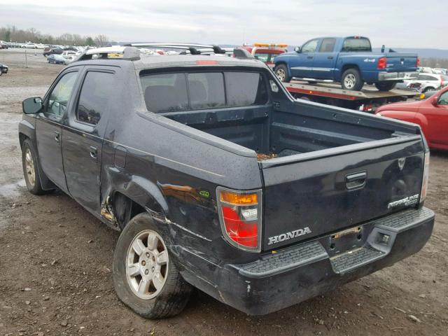 2HJYK16496H533266 - 2006 HONDA RIDGELINE BLACK photo 3