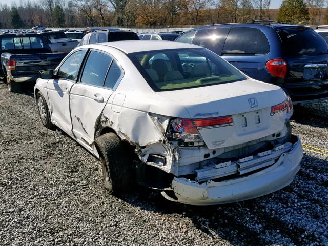 1HGCP2F38CA059416 - 2012 HONDA ACCORD LX WHITE photo 3