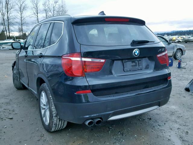 5UXWX9C53D0D03749 - 2013 BMW X3 XDRIVE2 BLACK photo 3