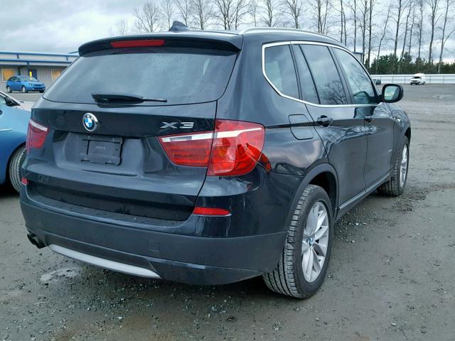 5UXWX9C53D0D03749 - 2013 BMW X3 XDRIVE2 BLACK photo 4