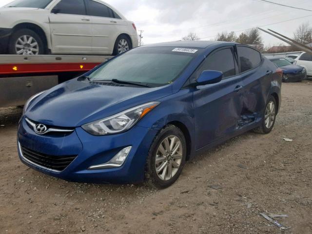 KMHDH4AE0FU303370 - 2015 HYUNDAI ELANTRA SE BLUE photo 2