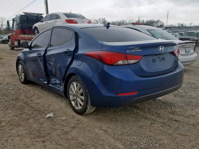 KMHDH4AE0FU303370 - 2015 HYUNDAI ELANTRA SE BLUE photo 3