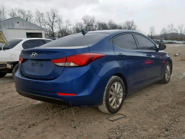 KMHDH4AE0FU303370 - 2015 HYUNDAI ELANTRA SE BLUE photo 4