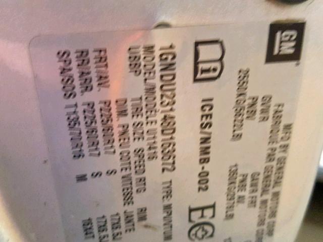 1GNDU23148D163672 - 2008 CHEVROLET UPLANDER L 银色 照片 10