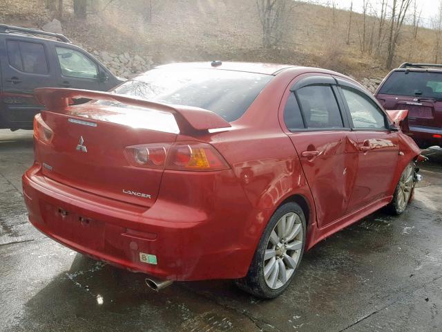 JA3AU86U58U031913 - 2008 MITSUBISHI LANCER GTS RED photo 4