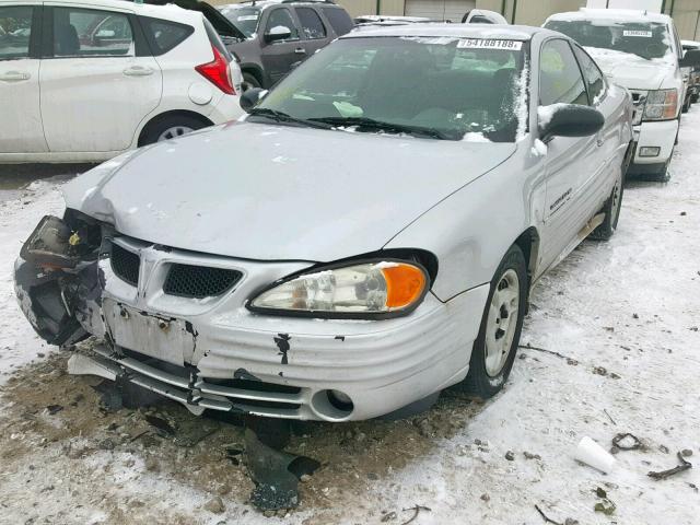 1G2NE12F22C222026 - 2002 PONTIAC GRAND AM S SILVER photo 2