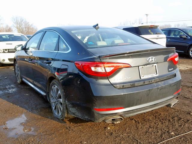 5NPE34AF4FH020433 - 2015 HYUNDAI SONATA SPO BLACK photo 3