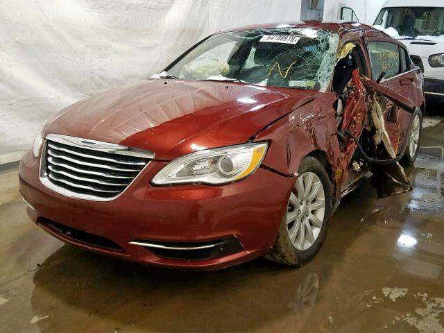 1C3CCBBBXCN301479 - 2012 CHRYSLER 200 TOURIN MAROON photo 2