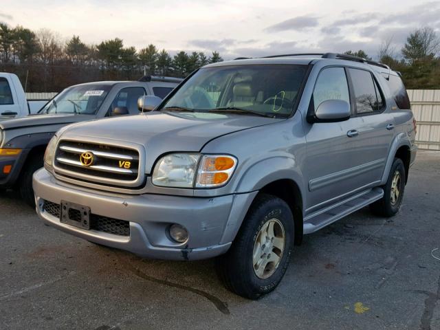 5TDBT48A21S000343 - 2001 TOYOTA SEQUOIA LI GRAY photo 2