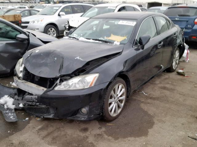 JTHCF5C29C5054683 - 2012 LEXUS IS 250 BLACK photo 2