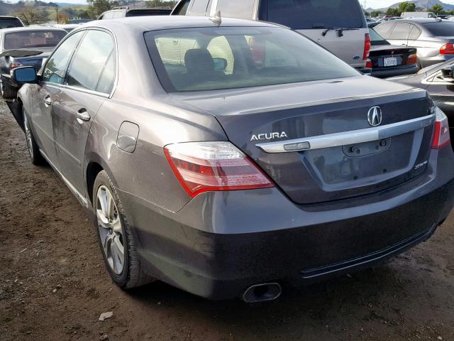 JH4KB2F68AC002779 - 2010 ACURA RL CHARCOAL photo 3