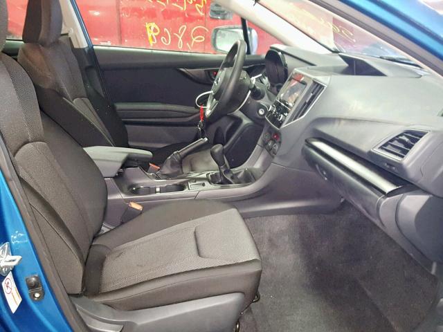 4S3GTAA67J1724763 - 2018 SUBARU IMPREZA BLUE photo 5