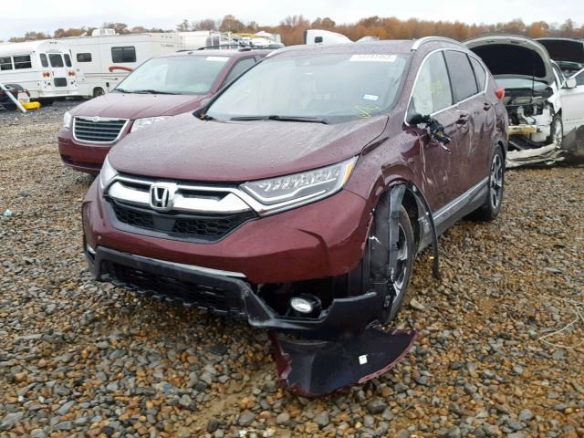 7FARW1H91JE025348 - 2018 HONDA CR-V TOURI MAROON photo 2