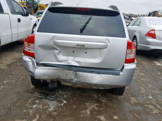 1J8FT47W38D654491 - 2008 JEEP COMPASS SP SILVER photo 9