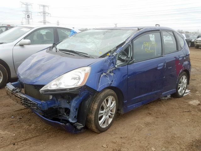 JHMGE8H4XAC000334 - 2010 HONDA FIT SPORT BLUE photo 2