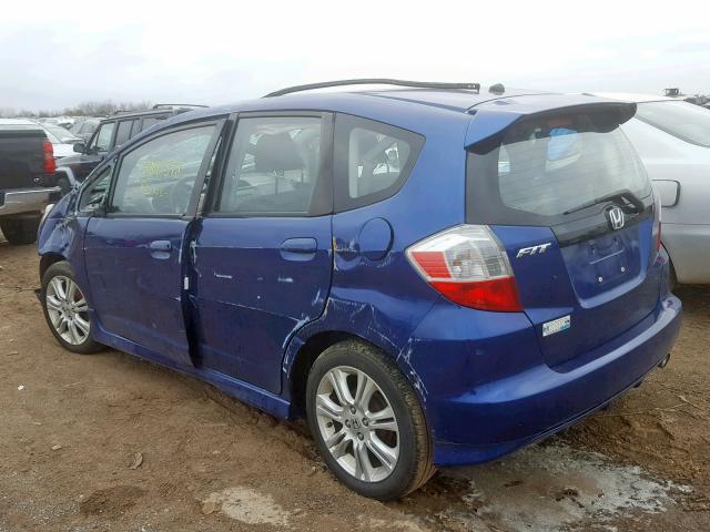 JHMGE8H4XAC000334 - 2010 HONDA FIT SPORT BLUE photo 3