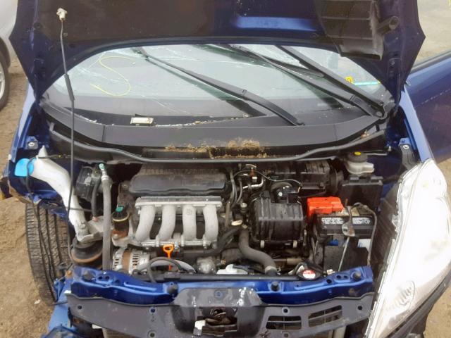 JHMGE8H4XAC000334 - 2010 HONDA FIT SPORT BLUE photo 7