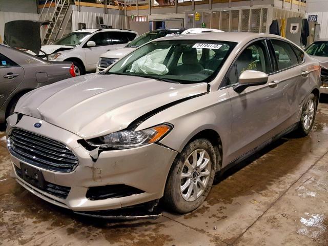 3FA6P0G74FR167694 - 2015 FORD FUSION S BEIGE photo 2