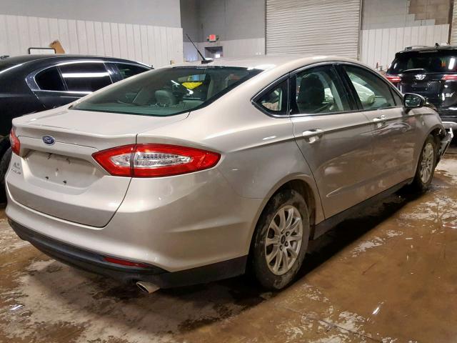 3FA6P0G74FR167694 - 2015 FORD FUSION S BEIGE photo 4