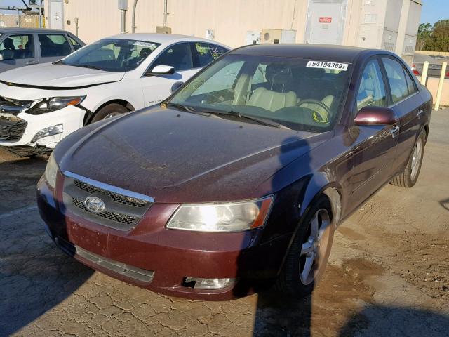 5NPEU46F16H054223 - 2006 HYUNDAI SONATA GLS BURGUNDY photo 2