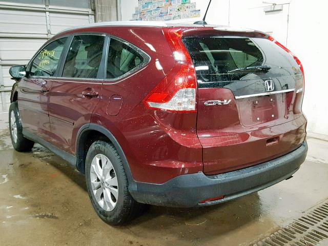 5J6RM4H75DL010185 - 2013 HONDA CR-V EXL MAROON photo 3