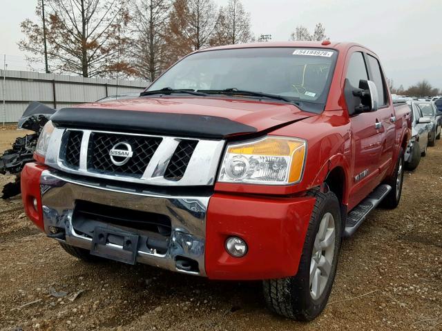 1N6AA0EC8BN310842 - 2011 NISSAN TITAN S RED photo 2