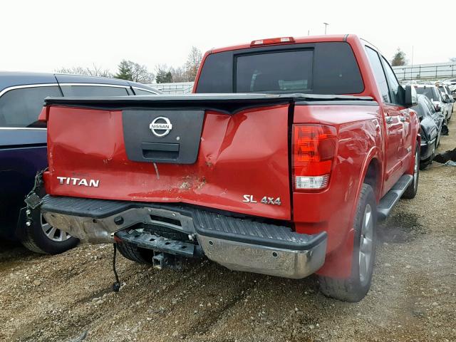 1N6AA0EC8BN310842 - 2011 NISSAN TITAN S RED photo 4