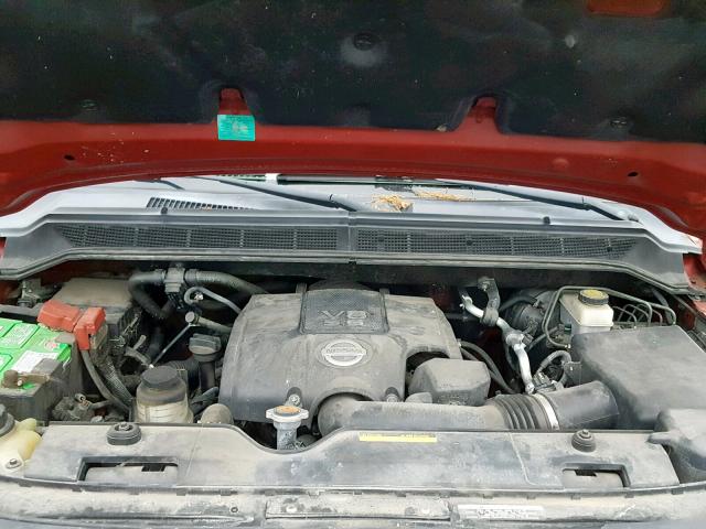 1N6AA0EC8BN310842 - 2011 NISSAN TITAN S RED photo 7