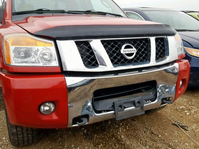 1N6AA0EC8BN310842 - 2011 NISSAN TITAN S RED photo 9