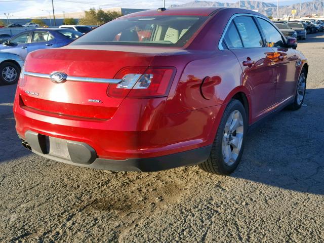 1FAHP2EW2CG107723 - 2012 FORD TAURUS SEL RED photo 4