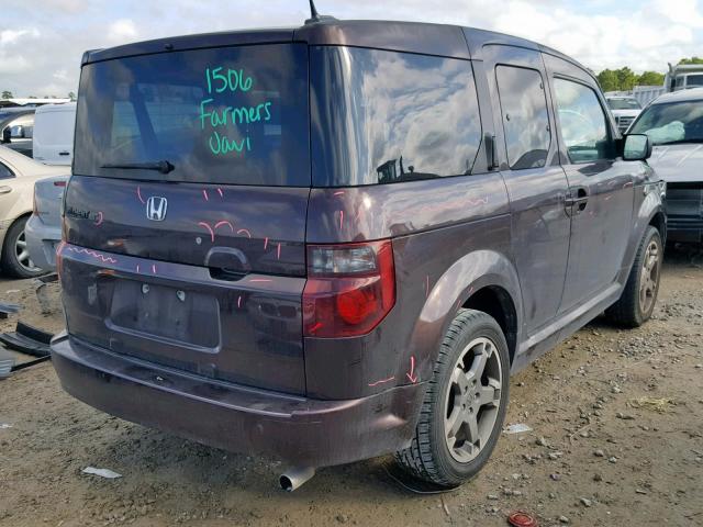 5J6YH18978L006659 - 2008 HONDA ELEMENT SC MAROON photo 4