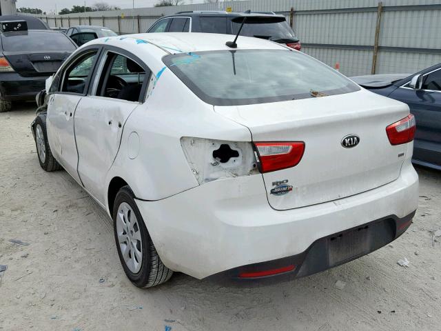 KNADM4A35F6449540 - 2015 KIA RIO LX WHITE photo 3