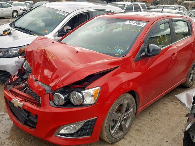 1G1JG6SB5D4225796 - 2013 CHEVROLET SONIC RS RED photo 2