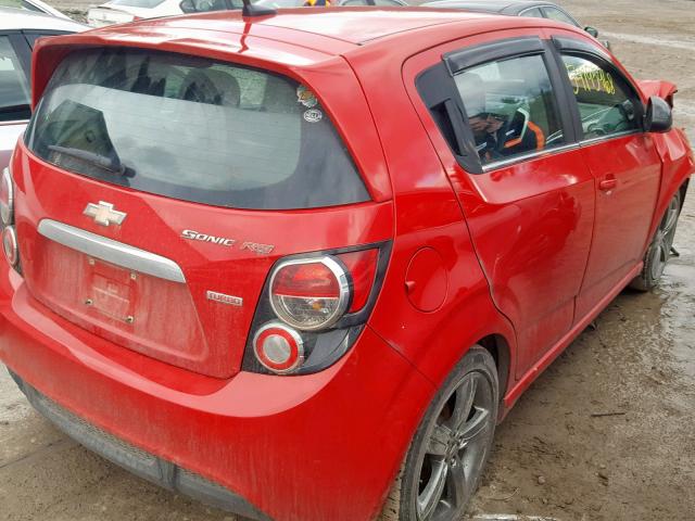 1G1JG6SB5D4225796 - 2013 CHEVROLET SONIC RS RED photo 4