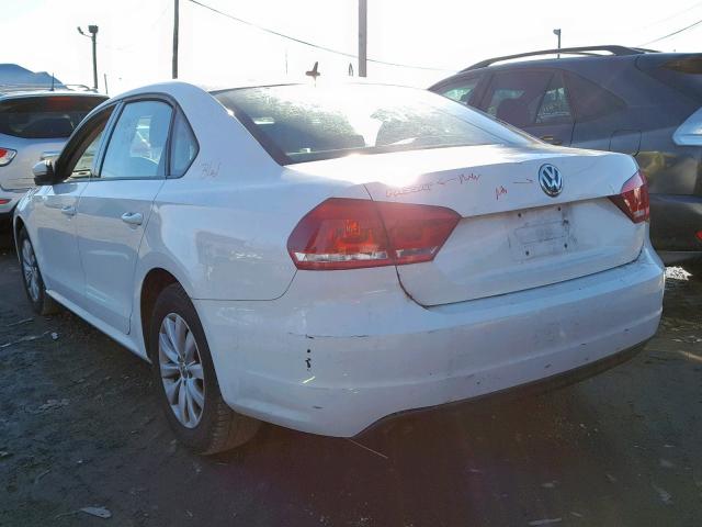 1VWAP7A35DC070631 - 2013 VOLKSWAGEN PASSAT S WHITE photo 3